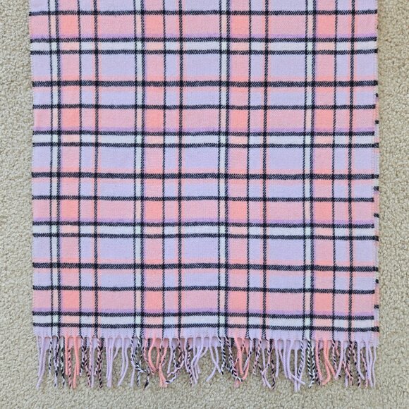 J. Crew Pink Plaid Wool Blend Scarf - Picture 1 of 8